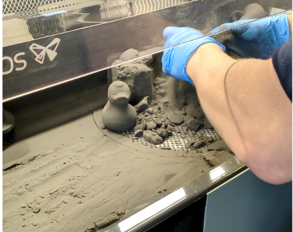 3D printed ducks on SLS 3D printer